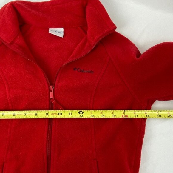 COLUMBIA Red Fleece Zip Jacket, Women's S - Picture 8 of 8